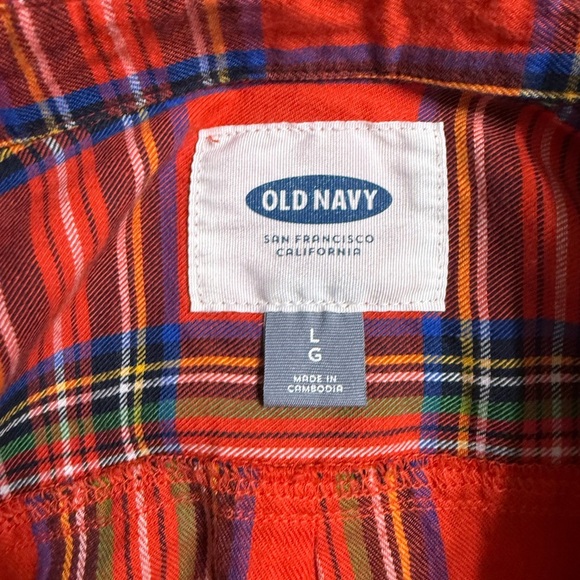 Old Navy Red Plaid Button Down Shirt - Picture 3 of 6